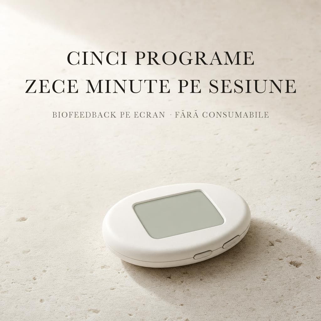 Cinci programe, zece minute pe sesiune, biofeedback pe ecran